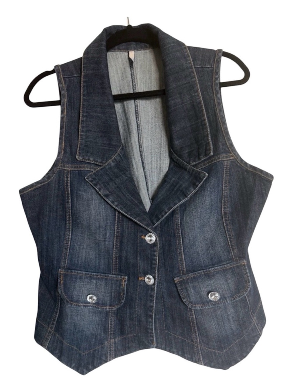 Dark Wash Denim Vest Y2K